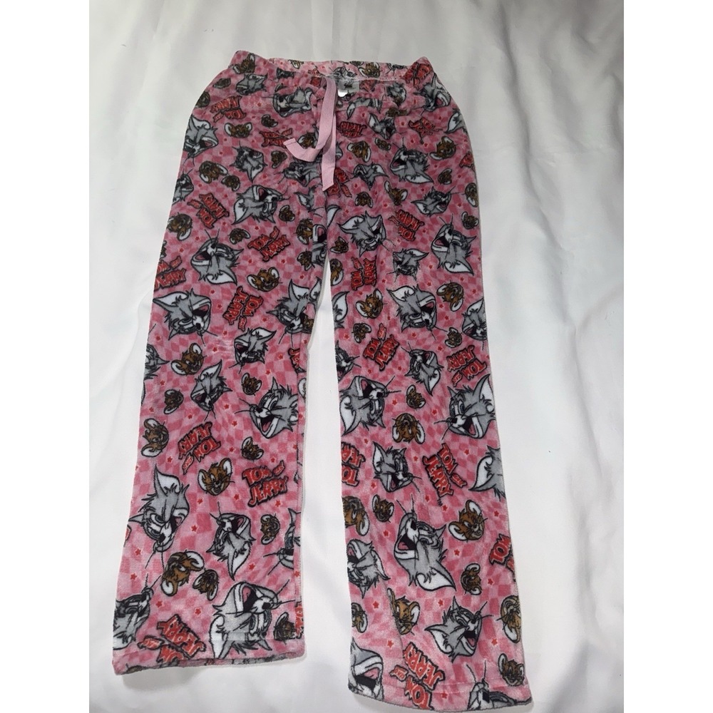 Tom And Jerry Pajama Pants Size Large Pink Cartoon Retro